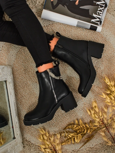 Botine de damă cu toc gros Ashen Life