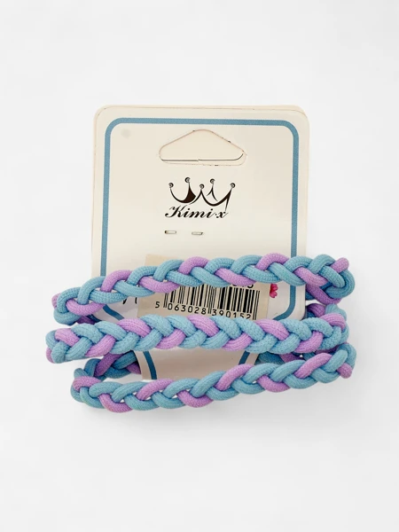 Royalfashion Set de elastice colorate împletite pentru păr, set de 3 bucăți