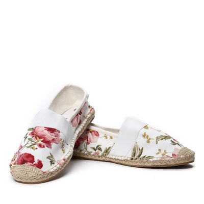 Białe espadryle w kwiaty Novalee- Obuwie