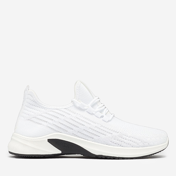 OUTLET Pantofi sport cu șiret pentru bărbați albi Nertic - Încălțăminte