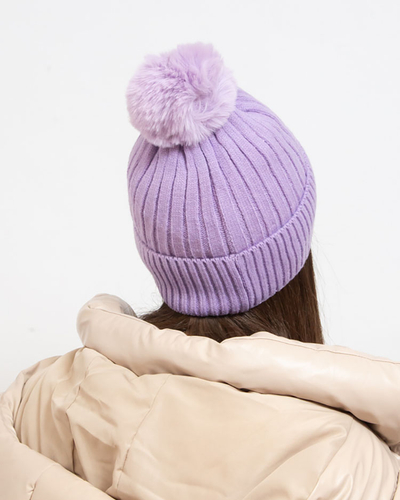 Royalfashion Șapcă izolată pentru femei mov cu pompon
