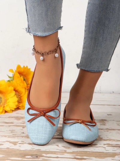 Pantofi balet pentru femei Royalfashion cu sclipici și o fundiță Aramie