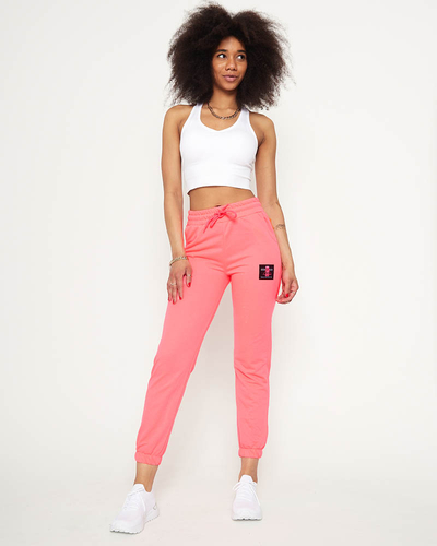 Pantaloni de trening de dama roz neon - Imbracaminte