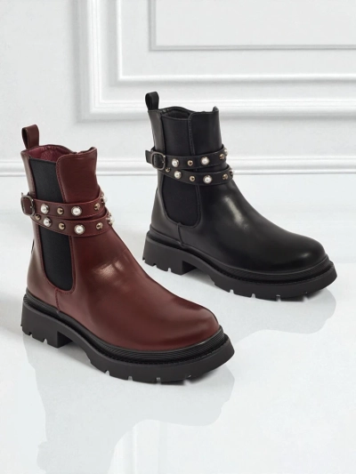 Botine înalte de damă din piele ecologică Pearl Mist
