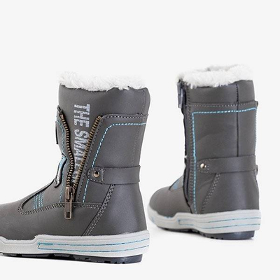 OUTLET Cizme de zăpadă băieți gri Benin - încălțăminte