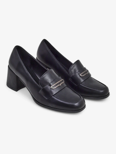 Asolo Elegante Negru cu Toc Gros