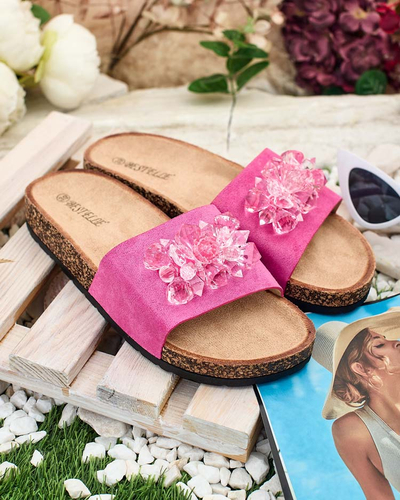 Royalfashion Șlapi de damă Villo cu pietre prețioase