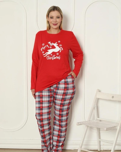 Pijamale de Crăciun pentru femei din bumbac Royalfashion PLUS SIZE