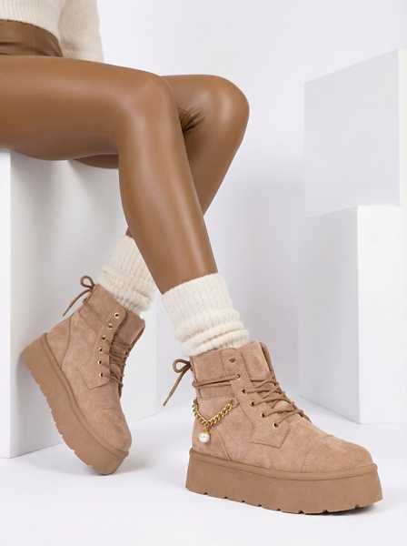 Royalfashion Cizme Woruces cu șiret pentru femei