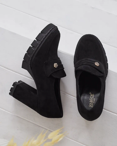 Eleganți Pantofi Negri Anitka din Piele Ecologică