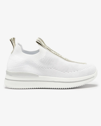 Pantofi sport slip-on de damă cu litere în alb Cerppa- Footwear