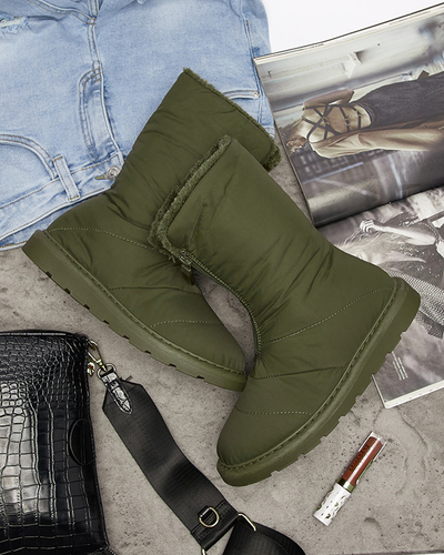 Cizme de damă verde închis a'la cizme de zăpadă Tirigga- Footwear