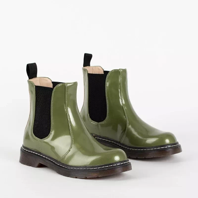 OUTLET Cizme dama lacuite verde Lensi- Incaltaminte