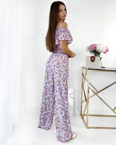 Royalfashion Set floral de damă din două piese violet