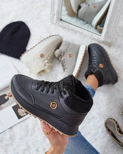 Royalfashion Adidași încălțați cu blană naturală Frozit pentru femei