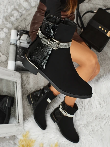 Botine înalte de damă din piele ecologică Arasse