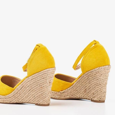 OUTLET Espadrile galbene pe pană Bonita - Încălțăminte