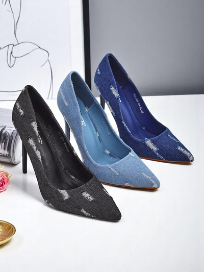 Royalfashion Pantofi cu toc înalt pentru femei Denim Chic