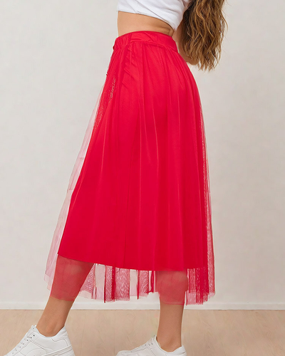 Royalfashion Fustă midi cu două straturi pentru femei