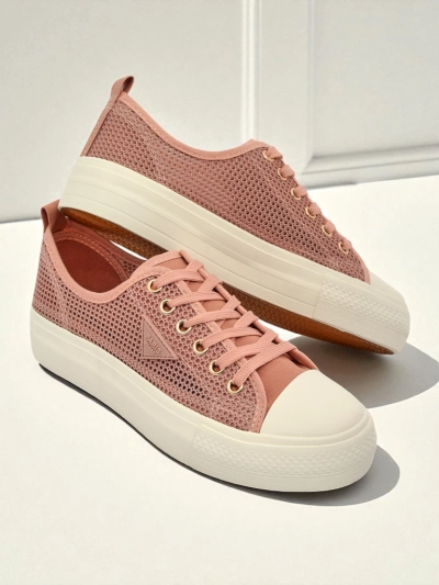 Tenis fanm Afrodyta Rosa - soulye woz rèspirant twal pou ete