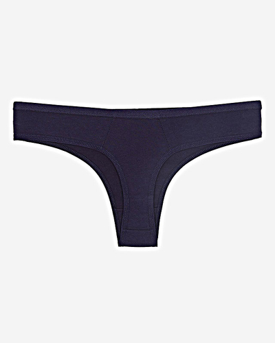 Chiloți tanga de damă din bumbac bleumarin cu inscripția - Lenjerie intimă