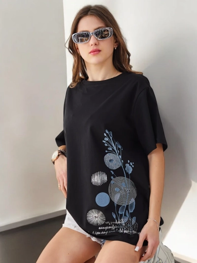Royalfashion Tricou de bumbac pentru femei cu imprimeu