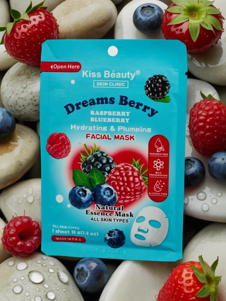 Masca de față tip șervețel Fructe de Pădure - hidratează și hrănește pielea