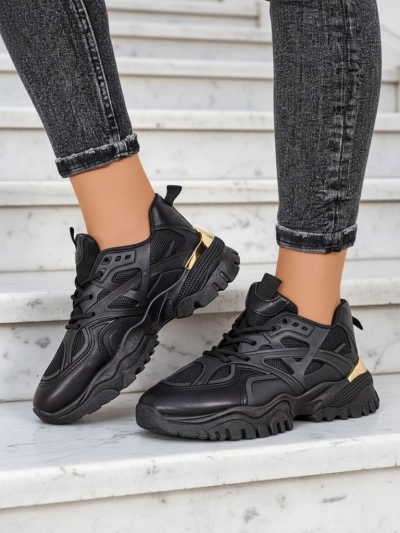 Stilosa Luma Sneakers Damă Negri din Piele Ecologică