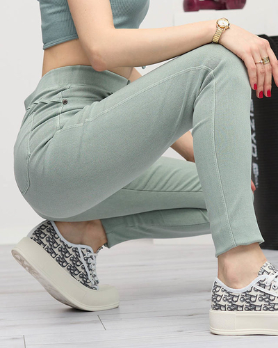 Treggings verzi pentru femei- Îmbrăcăminte