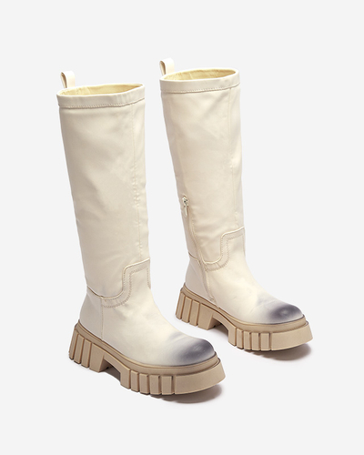 Cizme pentru femei Astaroth Mid-Calf Cream - Încălțăminte