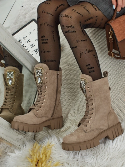 Royalfashion Botine înalte de damă tip workeri Suboo