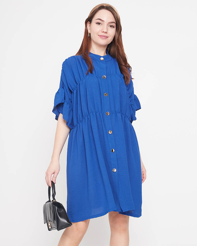 Rochie de damă bleumarin până la genunchi - Îmbrăcăminte
