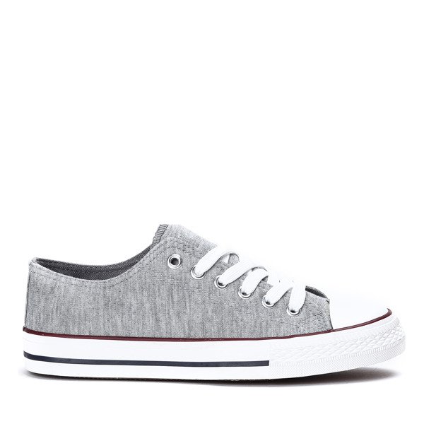 Szare trampki z materiału tkaninowego Greyana - Obuwie