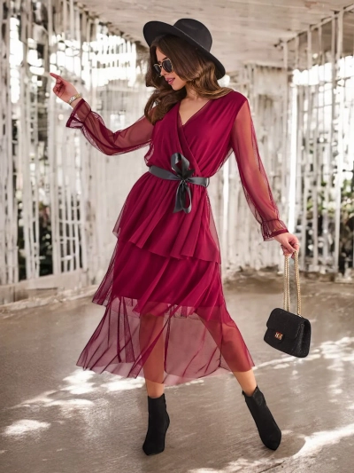 Rochie lungă pentru femei Royalfashion cu volane