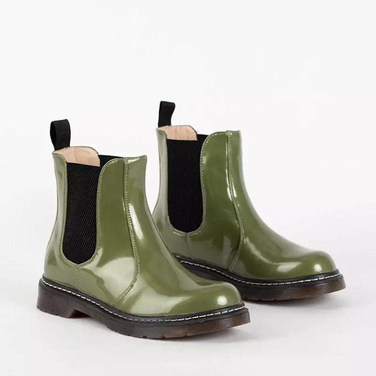 OUTLET Cizme dama lacuite verde Lensi- Incaltaminte