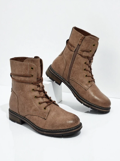 Botine Dama Flora Maro Sintetice Casual pentru Toamnă