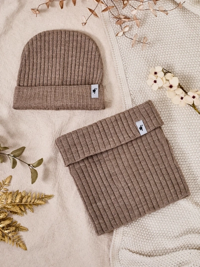 Set universal de iarnă Royalfashion - căciulă cu guler