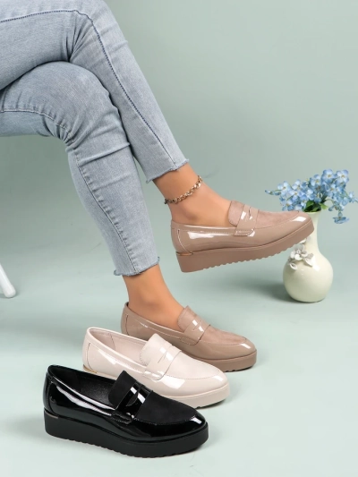 Royalfashion Mocasi din patent pentru femei Afidale