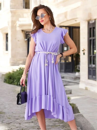Rochie midi Royalfashion pentru femei cu volane și mâneci scurte