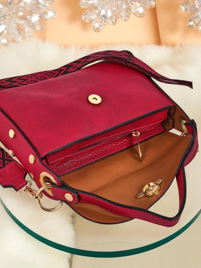 Dámska fuchsiová kabelka Minerva ekologická koža na rameno a crossbody