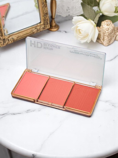 Paletă de 3 nuanțe de blush mat pentru obraji, culoare Cool Rose