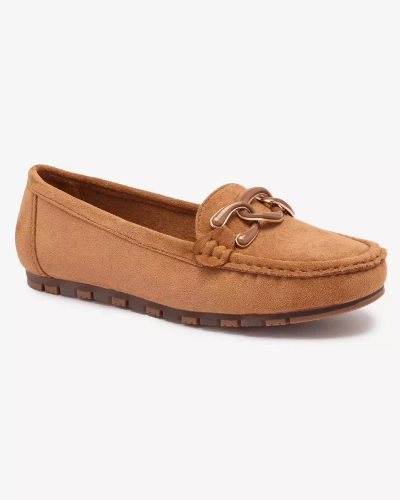 Mocasini de damă de culoare camel cu lanț Lertika - Încălțăminte