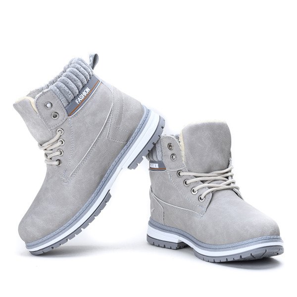 Ocieplane trapery w kolorze szarym Delia - Obuwie