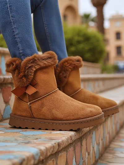 Botine de iarnă pentru femei Royalfashion cu fundiță Gezio