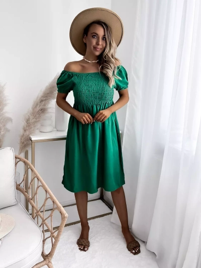 Rochie mini verde pentru femei a'la hiszpanka- Îmbrăcăminte