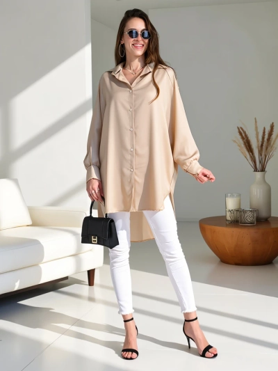 Royalfashion Cămașă lungă supradimensionată pentru femei