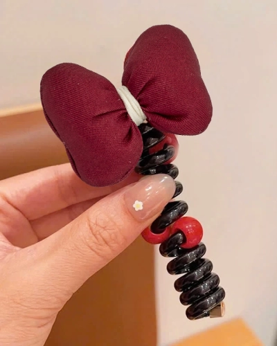 Royalfashion Elastic de păr cu fundiță Ribbon Coil