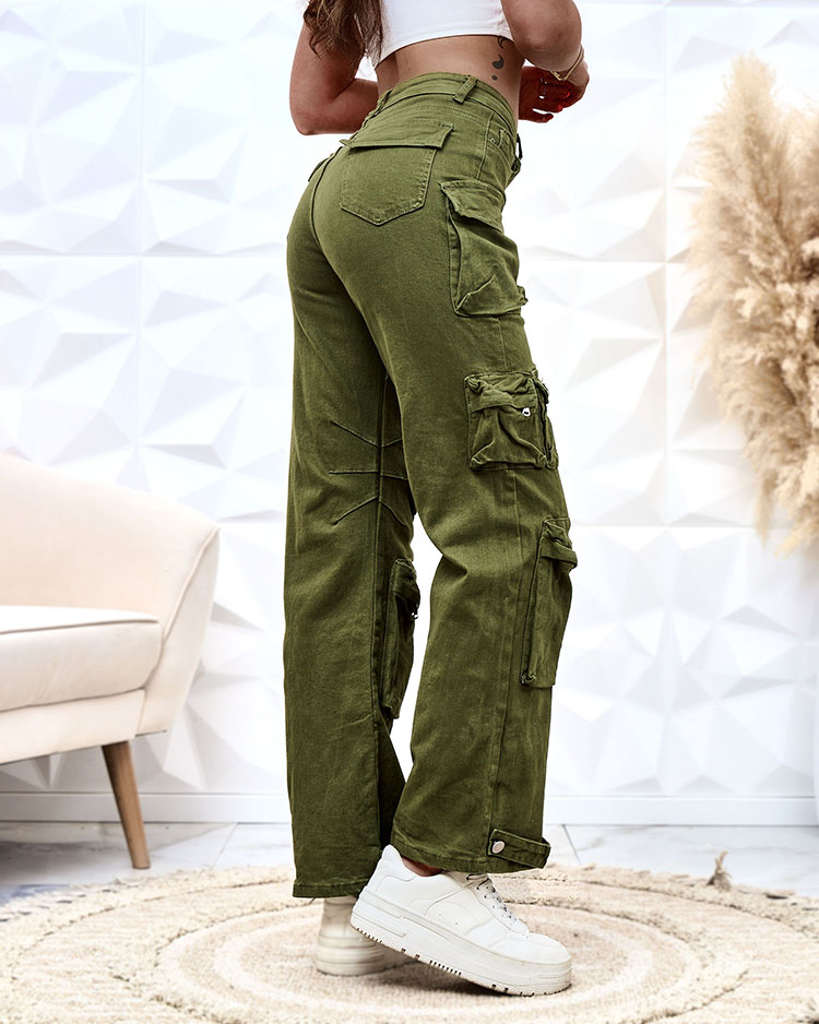 Royalfashion Pantaloni de luptă largi pentru femei