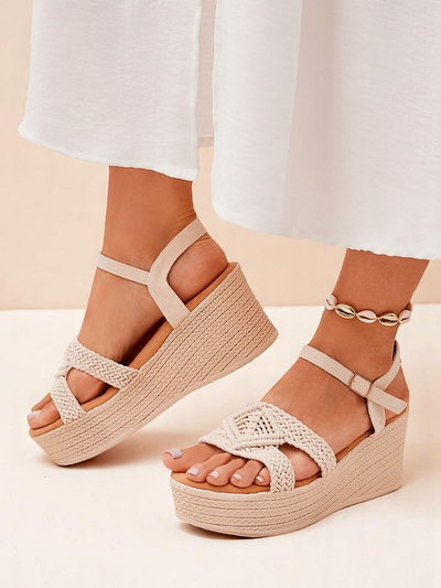 Royalfashion Sandale cu platformă pentru femei împletite Sunny Day