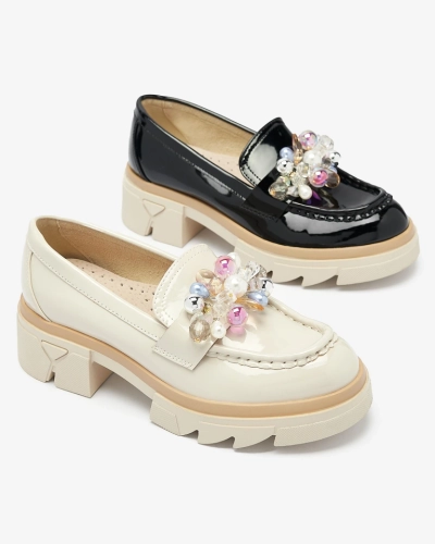 Livia Elegante - Mocasini Negri Luxoși cu Toc Plat